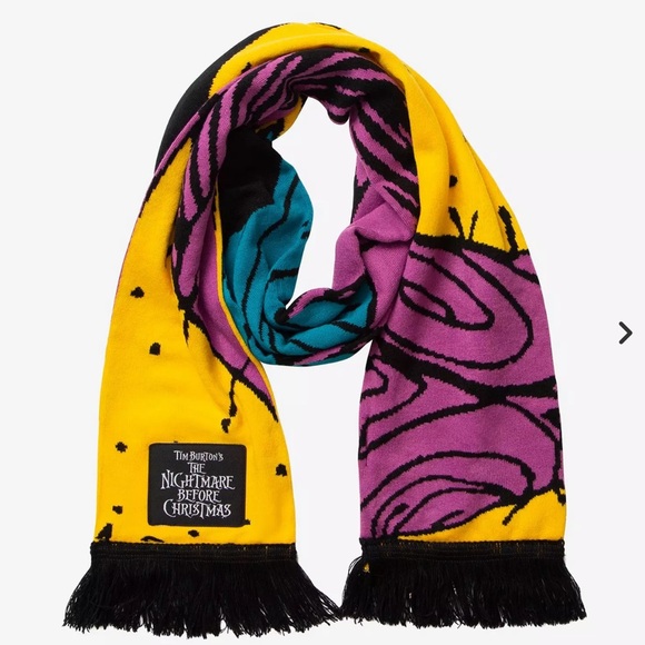 Disney The Nightmare Before Christmas Yellow and Purple Scarf - Picture 1 of 12